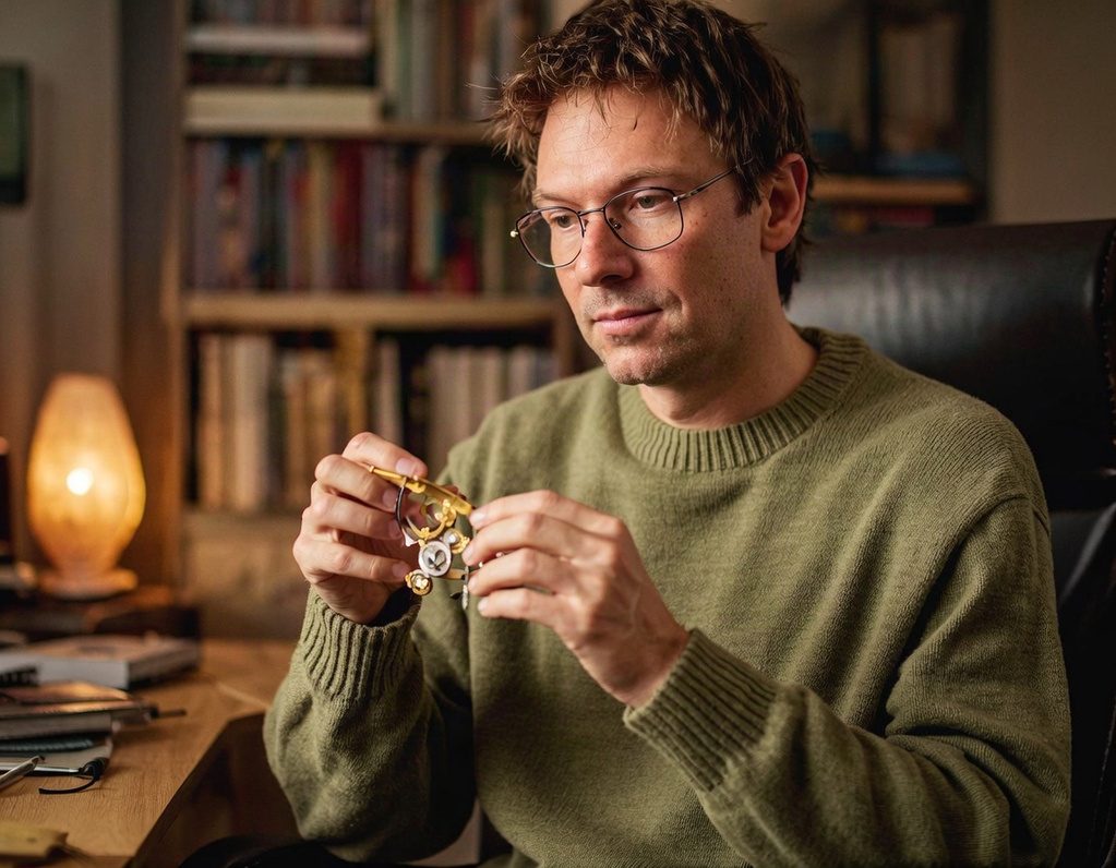 Illustrative image of an adult holding a mug in a quiet setting